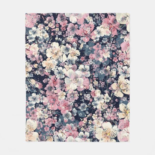 Bloeiende takken: waterverf naadloos patroon fleece deken (Voorkant)