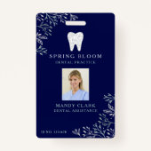 Bloeiende Tandheelkundige Logo ID Foto Badge (Voorkant)