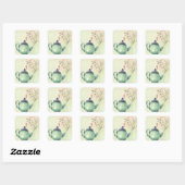 Bloeiende Theepot Vierkante Sticker (Vel)