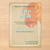 Bloeiende tijdloze romantische prachtige bruiloft acryl uitnodigingen (Voorkant)