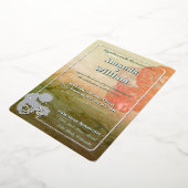 Bloeiende tijdloze romantische prachtige bruiloft folie uitnodiging (Gedraaid)