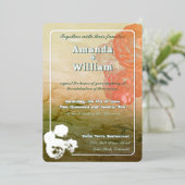 Bloeiende tijdloze romantische prachtige bruiloft folie uitnodiging (Staand Voorkant)