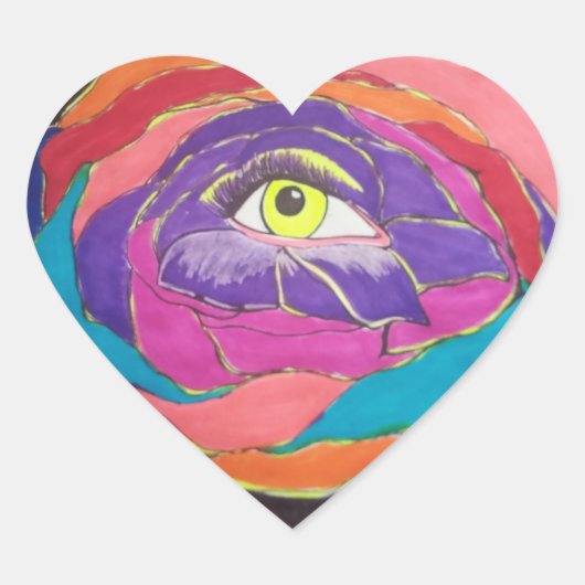 bloeiende topkwaliteit hart sticker (Voorkant)