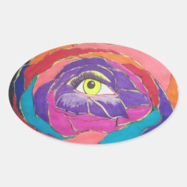 bloeiende topkwaliteit ovale sticker