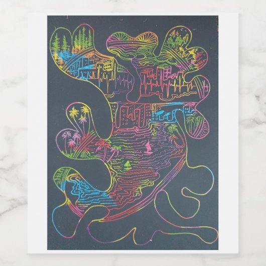 bloeiende topkwaliteit wijn etiket