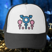 Bloeiende Trans Pride Symbool Trucker Hat Trucker Pet