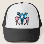 Bloeiende Trans Pride Symbool Trucker Hat Trucker Pet (Voorkant)