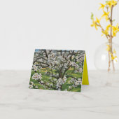 Bloeiende Tree Folded Wenskaart Kaart (Gele Bloem)