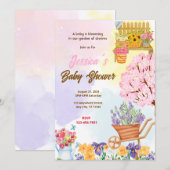 Bloeiende tuin Baby shower Kaart (Voorkant / Achterkant)