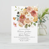 Bloeiende Tuin Bloemen Licht & Luchtige Bruiloft Kaart (Staand voorkant)