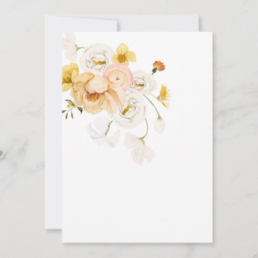 Bloeiende Tuin Bloemen Licht & Luchtige Bruiloft Kaart (Achterkant)