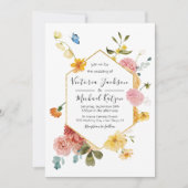 Bloeiende Tuin Bloemen Licht & Luchtige Bruiloft Kaart (Voorkant)