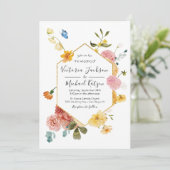 Bloeiende Tuin Bloemen Licht & Luchtige Bruiloft Kaart (Staand voorkant)