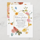 Bloeiende Tuin Bloemen Licht & Luchtige Bruiloft Kaart (Voorkant / Achterkant)