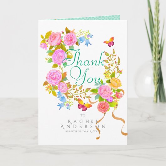 Bloeiende tuin dank u feestdagen kaart (Voorkant)