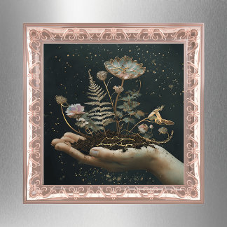 Bloeiende tuin in Hand Poster