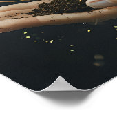 Bloeiende tuin in Hand Poster (Hoek)