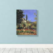 Bloeiende tuin in Sainte Adresse - Claude Monet Canvas Afdruk (Insitu (Houten vloer))