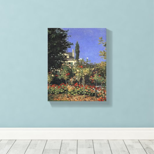 Bloeiende tuin in Sainte Adresse - Claude Monet Canvas Afdruk (Insitu (Houten vloer))