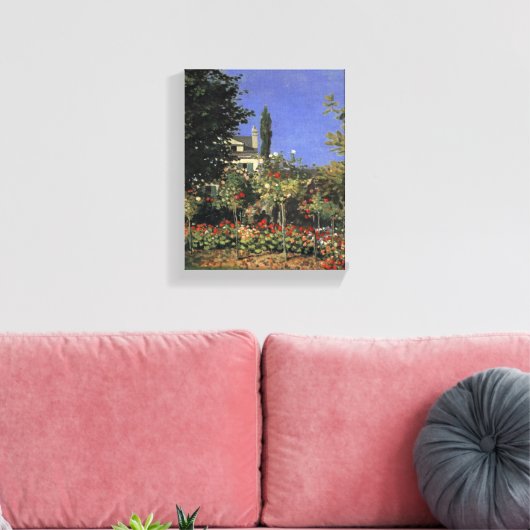 Bloeiende tuin in Sainte Adresse - Claude Monet Canvas Afdruk (Insitu (Woonkamer))