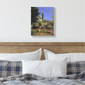 Bloeiende tuin in Sainte Adresse - Claude Monet Canvas Afdruk (Insitu (Slaapkamer))
