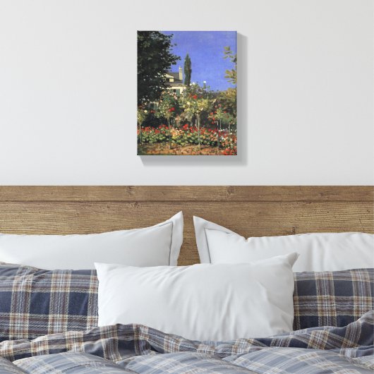 Bloeiende tuin in Sainte Adresse - Claude Monet Canvas Afdruk (Insitu (Slaapkamer))