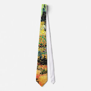Bloeiende tuin met pad, Vincent van Gogh Stropdas