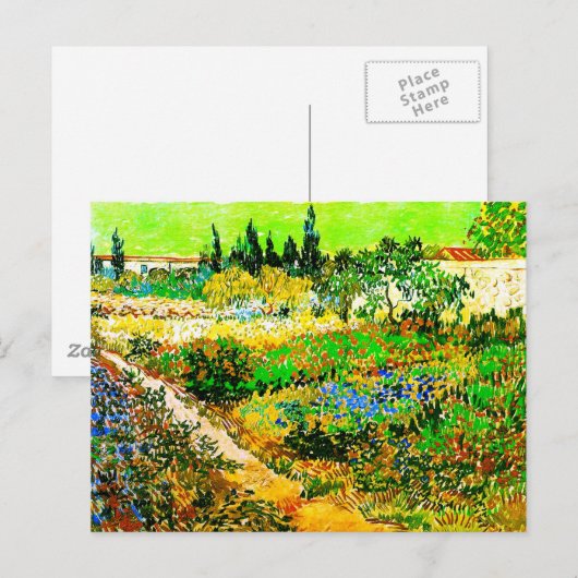 Bloeiende Tuin met Path Van Gogh Fine Art. Briefkaart (Voorkant / Achterkant)