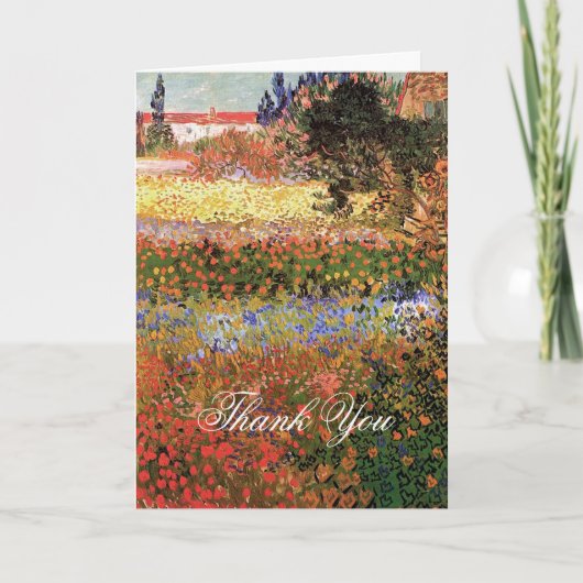 Bloeiende tuin, Vincent Van Gogh. Dank je Bedankkaart (Voorkant)
