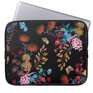 Bloeiende Tuin Vlinders Vrijheidsstijl Laptop Sleeve