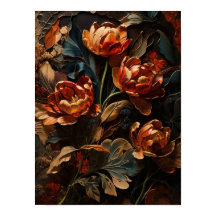 Bloeiende tulpen - bloemen digitale kunst poster