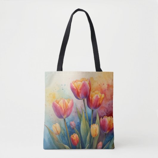Bloeiende tulpen waterverf Tas (Voorkant)