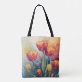 Bloeiende tulpen waterverf Tas (Achterkant)