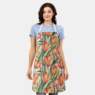 Bloeiende tulpenelegantie schort