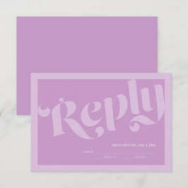 Bloeiende Typografie Lavendel Lila Bruiloft RSVP