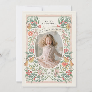 bloeiende vakantiekrans fruit wenskaart feestdagenkaart