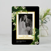 Bloeiende Varens Bruiloft Jubileum Foto Folie Uitnodiging (Staand Voorkant)