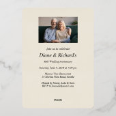 Bloeiende Varens Bruiloft Jubileum Foto Folie Uitnodiging (Achterkant)