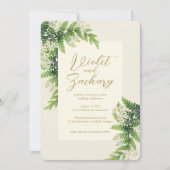 Bloeiende varens bruiloft uitnodiging 3 (Voorkant)