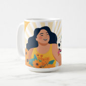 Bloeiende veerkracht en vreugde, Vrouw & Reddingsh Koffiemok (Voorkant links)