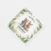 Bloeiende Verjaardag Bash: Vlinders & Beren Servet (Hoek)