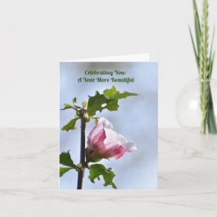 Bloeiende verjaardagswensen Gevouwen Wenskaart Kaart