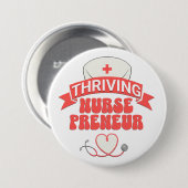 BLOEIENDE VERPLEEGKUNDIGE ONDERNEMER RONDE BUTTON 7,6 CM (Voorkant /achterkant)