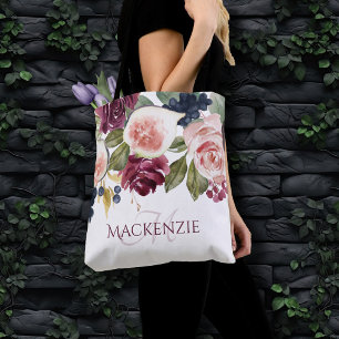 Bloeiende vijgen Elegante Bloemen Bruidsmeisje K Tote Bag