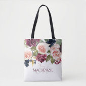 Bloeiende vijgen | Elegante Bloemen Bruidsmeisje K Tote Bag (Voorkant)
