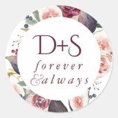 Bloeiende vijgen | Moody Monogram envelopzegel Ronde Sticker (Voorkant)