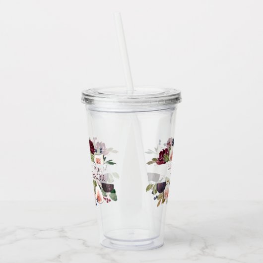 Bloeiende vijgen | Moody Rustic Bridal Party Vraag Acryl Drinkbeker (Links)