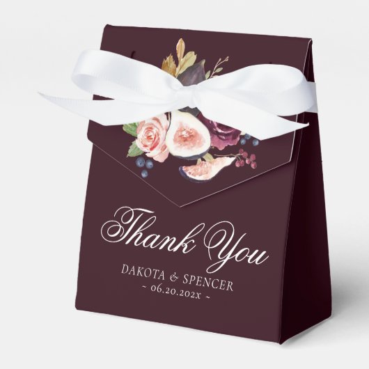 Bloeiende vijgen | Moody rustiek bloemboeket Bedankdoosjes (Voorkant Zijde)