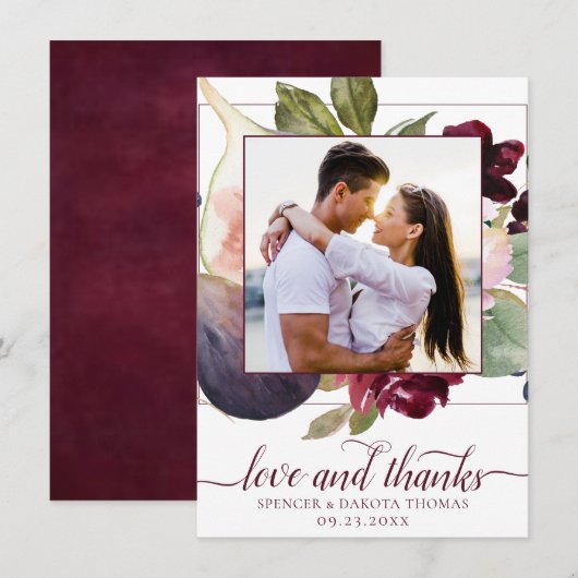 Bloeiende vijgen | Moody rustieke elegante bloemfo Bedankkaart (Voorkant / Achterkant)