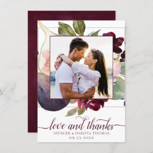 Bloeiende vijgen   Moody rustieke elegante bloemfo Bedankkaart